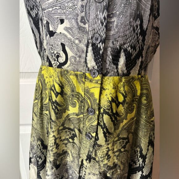 Rickie Freeman for Teri Jon Sleeveless Snakeskin Dress Size 12 Fit & Flare Edgy - Picture 3 of 13